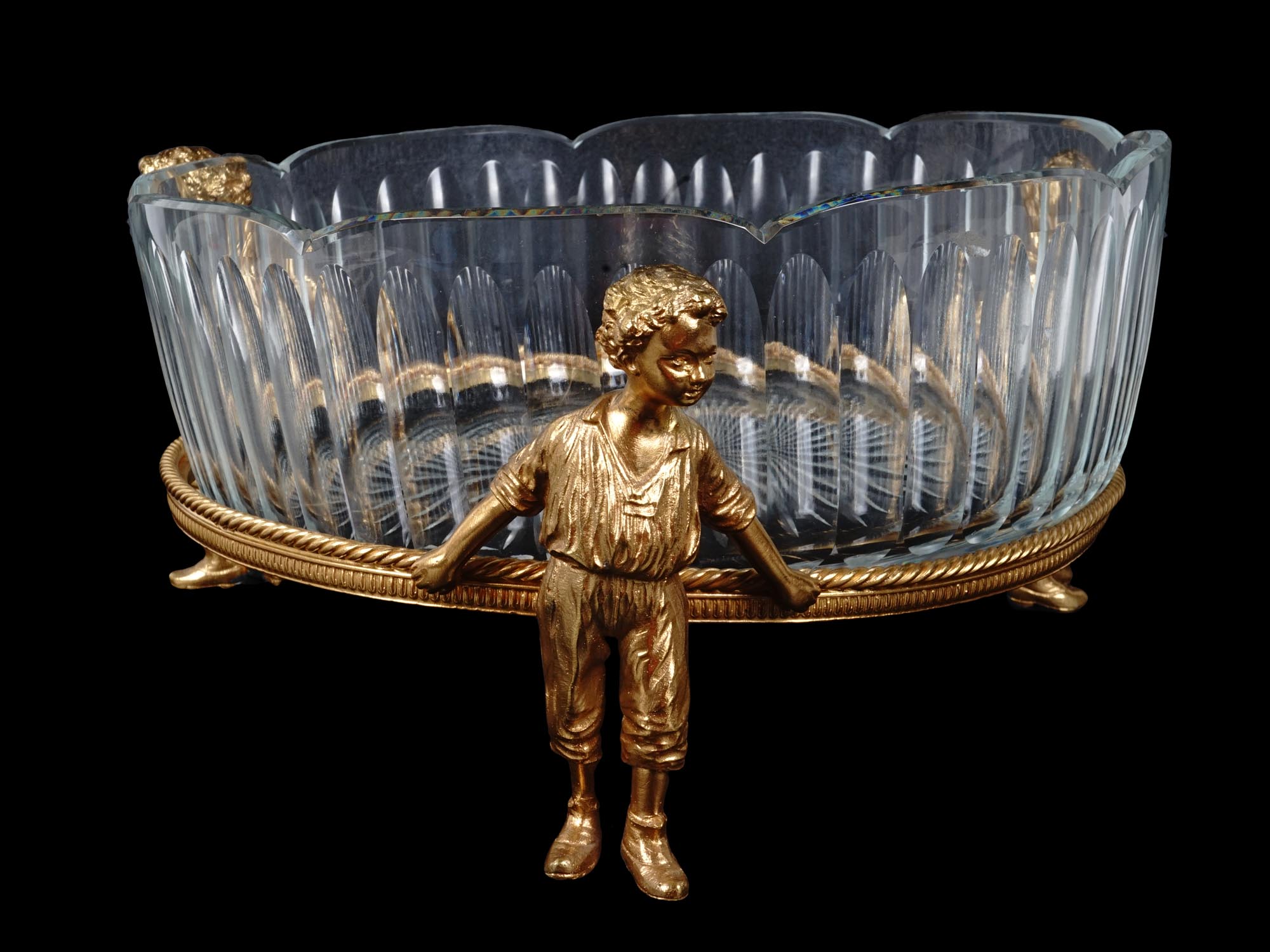 BACCARAT GILT BRONZE AND CRYSTAL CENTERPIECE BOWL PIC-1